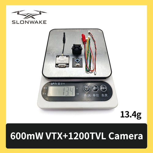 SLONWAKE 5.8G 600mW 7-24V FPV Video Transmitter & Camera Kit, 160° Wide Angle, Compatible with RC Cars & FPV Fixed-Wing Drones