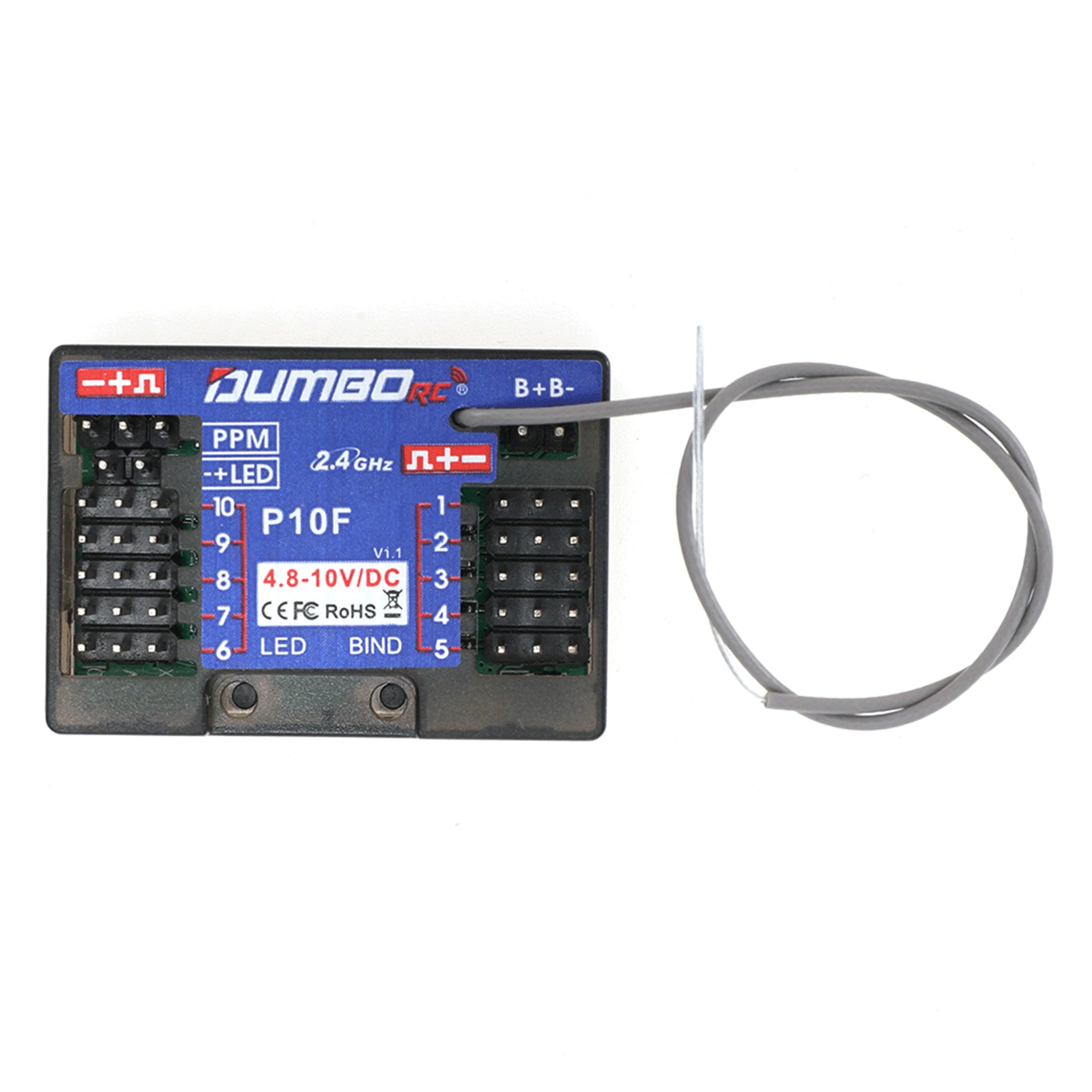 DUMBORC P6FG X10FG X6DC P4FMG MINI X10F 4CH 6CH 10CH Receiver 4.8-10V Voltage Return for DUMBORC Transmitter RC Car Boat Tank